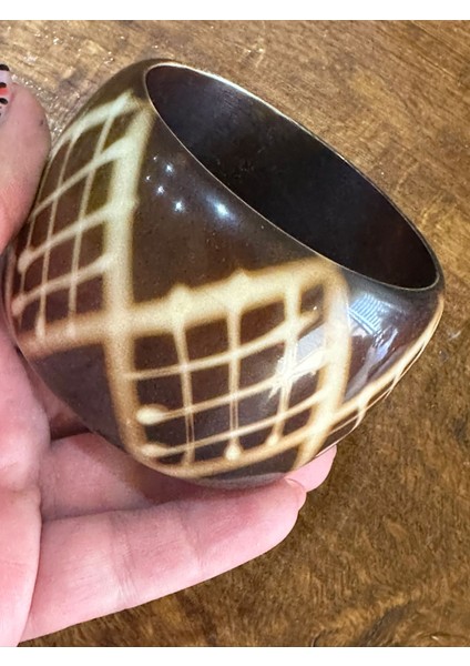 Kahverengi Desenli Hint Kemik Bilezik Çap 7 cm
