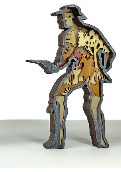 Ahşap Mdf Çok Katmanlı Kovboy Dekoratif Obje