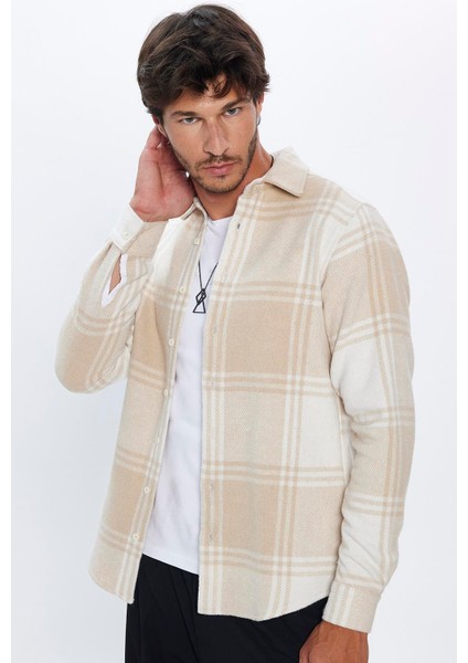 Erkek Slim Fit Dar Kesim Oduncu Kareli Kışlık Gömlek fiyatları
