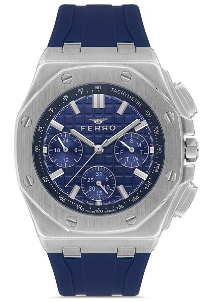 Quartz Silikon Lacivert 43 mm Fonksiyonları Aktif Erkek Kol Saati