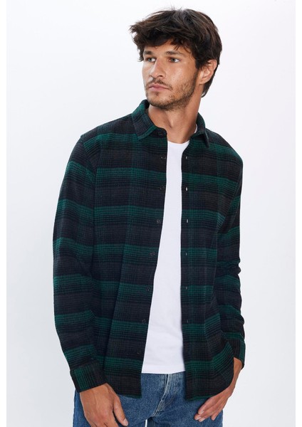 Erkek Slim Fit Dar Kesim Oduncu Kareli Kışlık Gömlek fiyatları