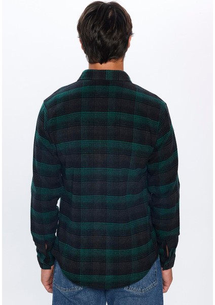 Erkek Slim Fit Dar Kesim Oduncu Kareli Kışlık Gömlek fırsatları