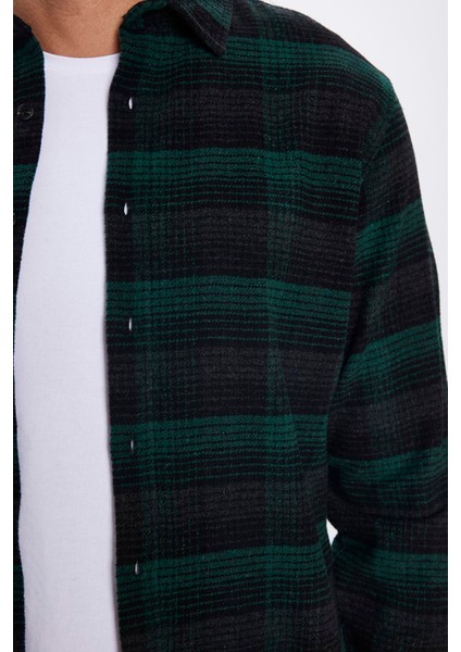 Erkek Slim Fit Dar Kesim Oduncu Kareli Kışlık Gömlek indirimleri