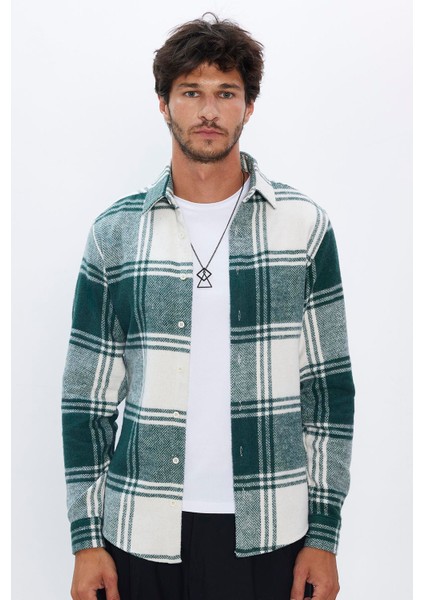 Erkek Slim Fit Dar Kesim Oduncu Kareli Kışlık Gömlek fiyatları