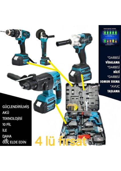 Akülü Ultra 3lü Set 58W 5AH