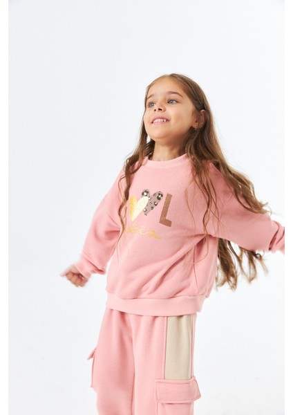 SCK-1323 Serbend Kids Kız Bisiklet Yaka Sweat