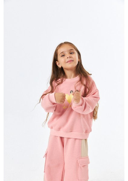 SCK-1323 Serbend Kids Kız Bisiklet Yaka Sweat