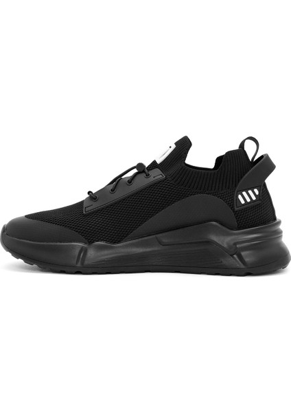 Erkek Siyah Bağcıklı Kumaş Sneaker 24WFD69186F