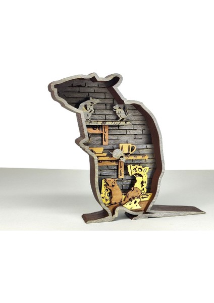 Ahşap Mdf Çok Katmanlı Fare Dekoratif Obje