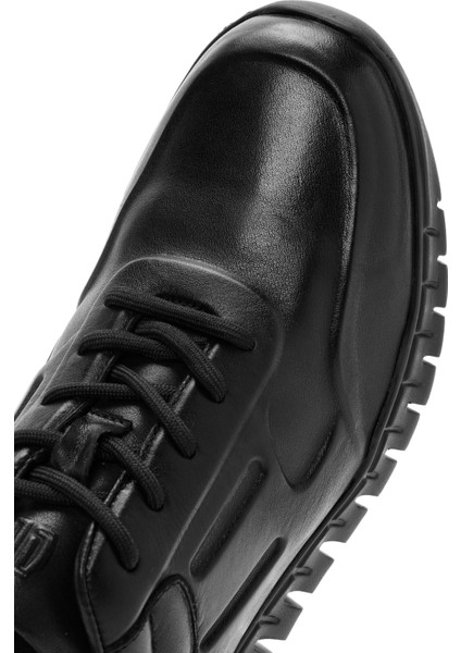 Fly Erkek Siyah Bağcıklı Deri Casual Sneaker 24WFD692218