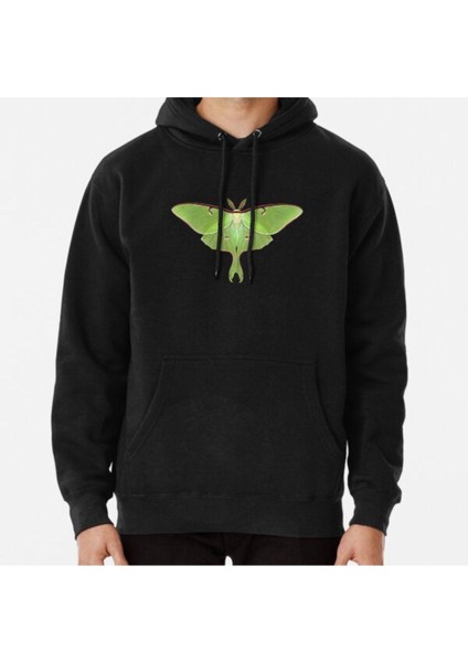 Zoka Wear Luna Moth Painting By Mary Capaldi Baskılı Kapşonlu Sweatshirt