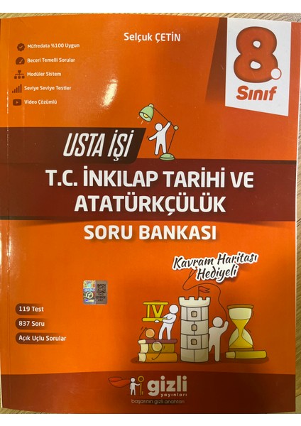 Gizli Yayınları 8. Sınıf Usta Işi Inkilap Tarihi ve Atatürkçülük Soru Bankası