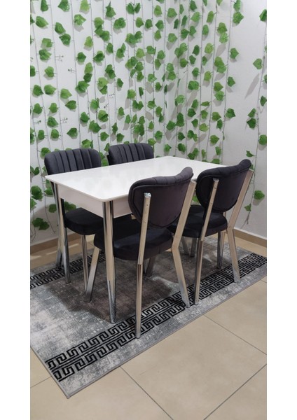 Özcan Mobilya Aksesuar 70X110 Mdf Masa Elma Sandalye Mutfak Balkon Masa Sandalye Takımı