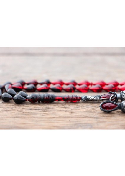 Sertifikalı Gümüş Kazaz Püsküllü Ateş Kehribar Tesbih fırsatları