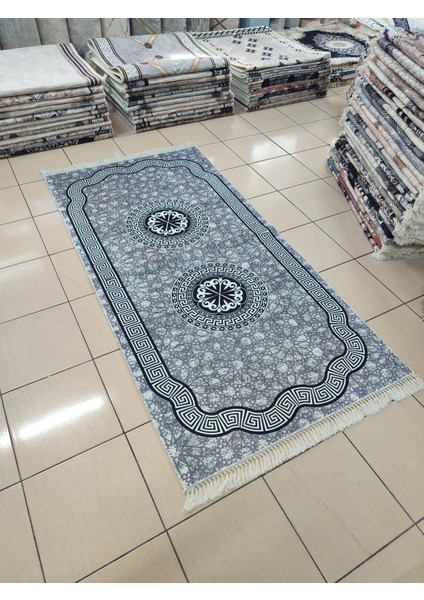 100*200 cm Makinada Yıkanabilir Dijital Baskı Kaymaz Dot Taban 3,5mm Süngerli Yolluk