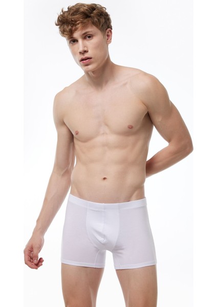 Erkek Siyah Beyaz Gri 3 Lü Paket Modal Likralı Boxer 3M058 058