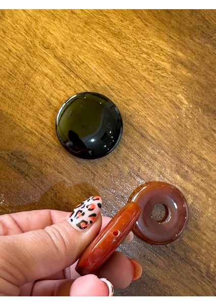 3 Lü Cam Takı Aksesuarı Delikli Takı Taşı 4x4 cm