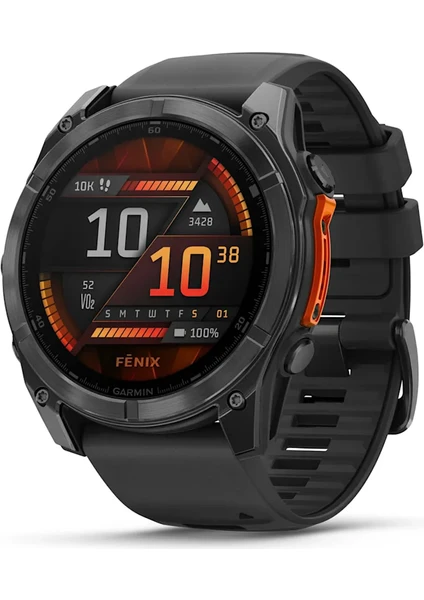 Fenix 8 – 51MM Amoled Slate Gri, Siyah Silikon Kayışlı