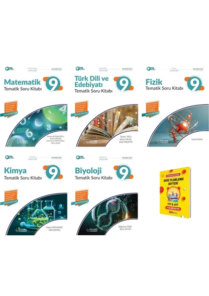 9. Sınıf 2025 Matematik Edebiyat Fizik Kimya ve Biyoloji Tematik Soru Kitabı Sayısal 5li Set