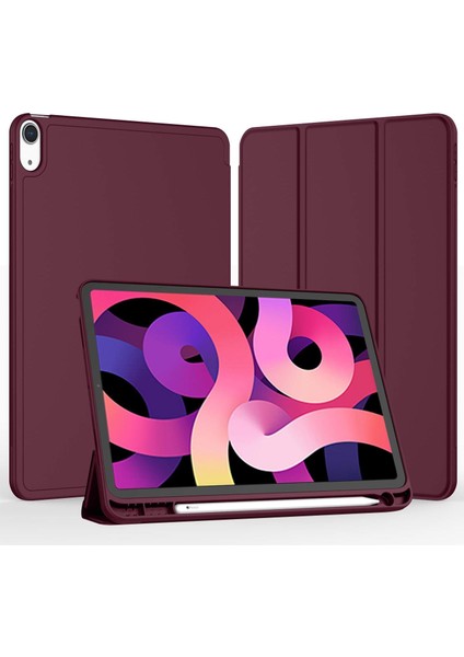Apple iPad Air 5. Nesil 10.9 (2022) Kalemlikli Uyku Modlu Yatay Standlı Stromix Smart Kılıf A2588 A2589 A2591