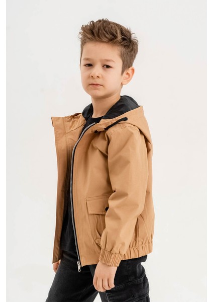 Gold Class Kidswear Kapüşonlu Cepli Su Geçirmez Erkek Çocuk Yağmurluk