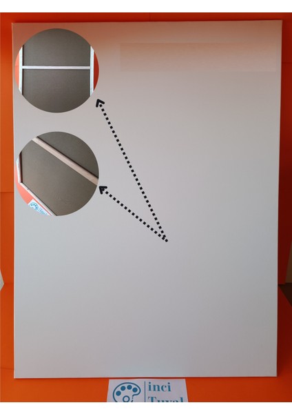 90X130 cm Tuval Profesyonel 1.kalite %100 Pamuk 380GR/M2 Ressam Dokulu Astarlı Gergin Arkadan Zımbalı