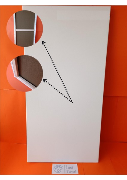 50X110 cm Tuval Profesyonel 1.kalite %100 Pamuk 380GR/M2 Ressam Dokulu Astarlı Gergin Arkadan Zımbalı