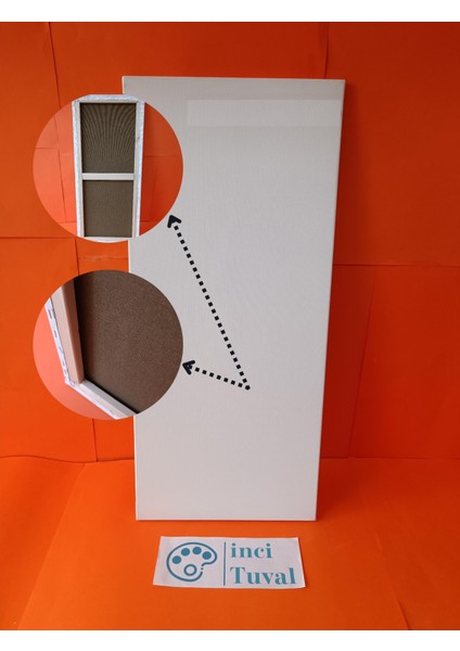 35X80 cm Tuval Profesyonel 1.kalite %100 Pamuk 380GR/M2 Ressam Dokulu Astarlı Gergin Arkadan Zımbalı