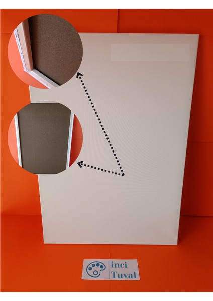 70X100 cm Tuval Profesyonel 1.kalite %100 Pamuk 380GR/M2 Ressam Dokulu Astarlı Gergin Arkadan Zımbalı