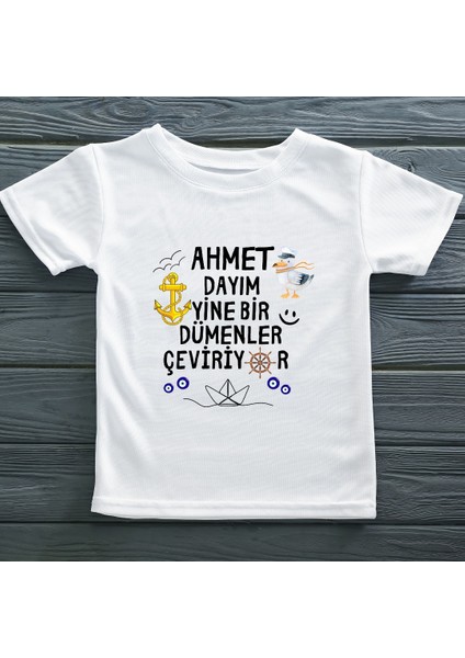 Dayım-Amcam Yine Bi Dümenler Çeviriyor Yazılı Çocuk Tişörtü