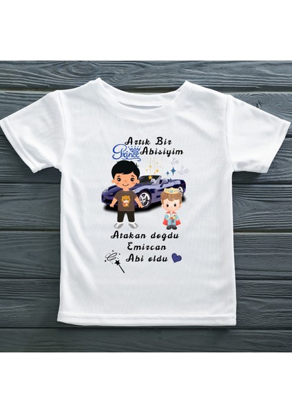 Artık Bir Prens Abisiyim Araba Temalı Yazılı Çocuk Tişörtü