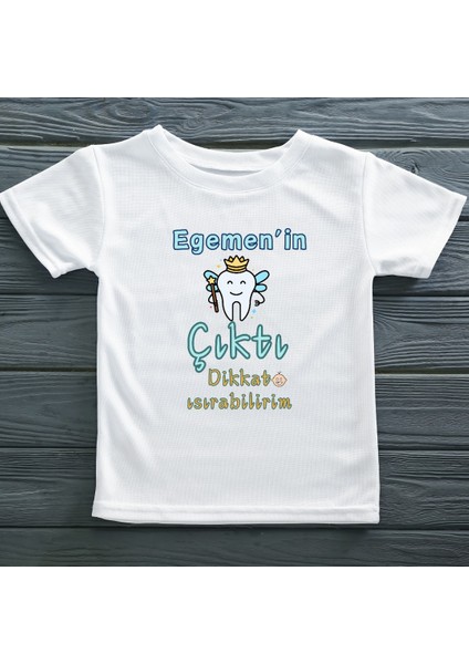 Ilk Dişi Çıktı Dikkat Isırabilirim Yazılı Erkek Çocuk Tişörtü