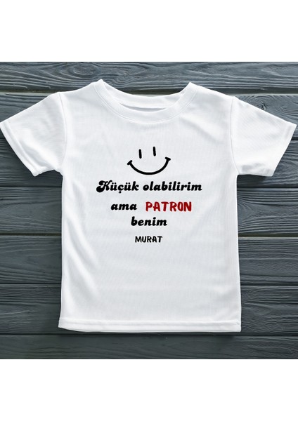 Küçük Olabilirim Ama Patron Benim Yazılı Çocuk Tişörtü