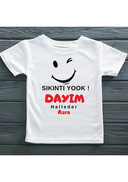 Sıkıntı Yok Dayım Halleder Yazılı Kız Çocuk Tişörtü
