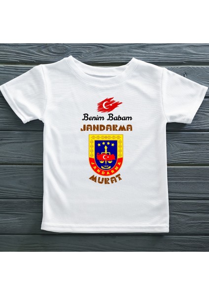 Benim Babam Jandarma Yazılı Çocuk Tişörtü