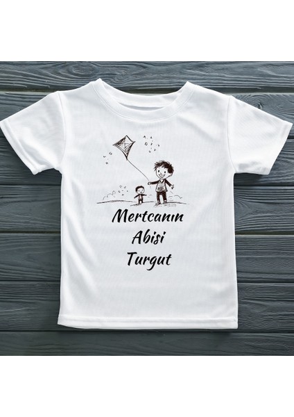 Abisi Uçurtma Temalı Yazılı Çocuk Tişörtü