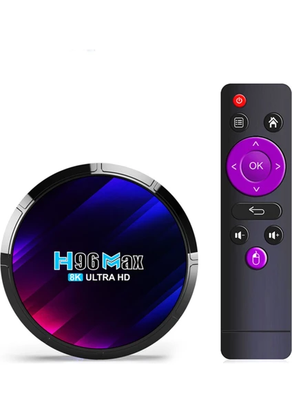 H96 Max 8k Ultra Hd Android 13 Dört Çekirdek RK3528 Işlemci 4 GB Ram 64 GB Hafıza Tv Box