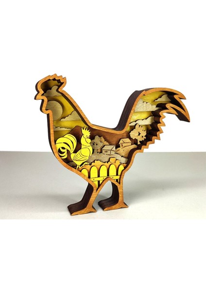 Ahşap Mdf Çok Katmanlı Horoz Dekoratif Obje
