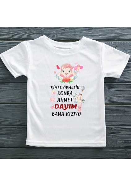 Kimse Öpmesin Sonra Bana Kızıyor Yazılı Kız Çocuk Tişörtü