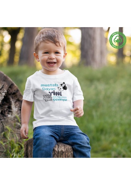 Dayım-Amcam Yine Bir Dümenler Çeviriyor Yazılı Çocuk Tişörtü
