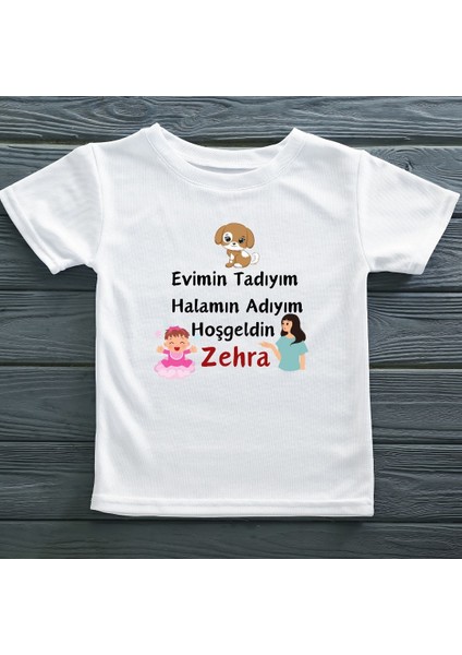 Evimin Tadıyım Halamın Adıyım Yazılı Çocuk Tişörtü