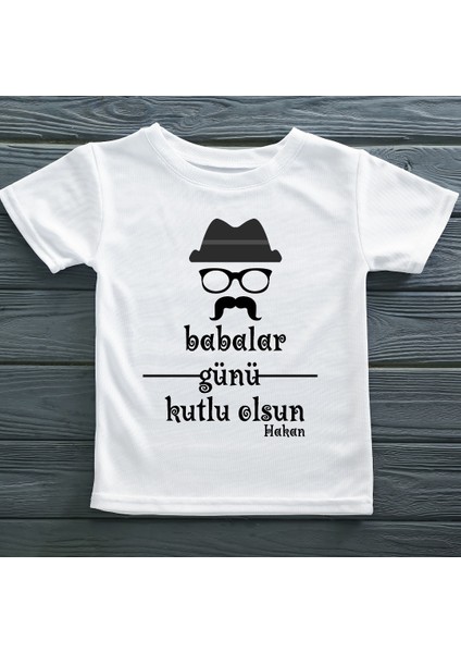 Babalar Günü Kutlu Olsun Yazılı Çocuk Tişörtü-1