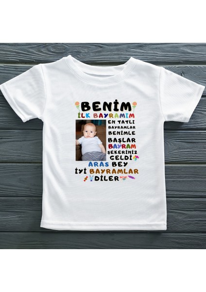 Benim Ilk Bayramım Iyi Bayramlar Dilerim Yazılı Çocuk Tişörtü
