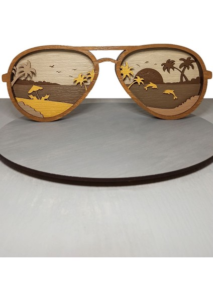 Ahşap Mdf Çok Katmanlı Gözlük Dekoratif Obje