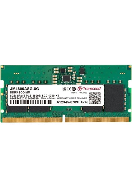 8gb 4800MHZ Ddr5 1.1V JM4800ASG-8G Notebook Ram