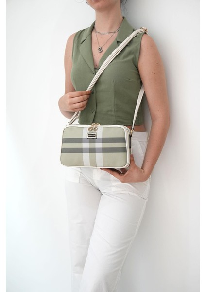 Silver & Polo A.yeşil - Kemik SP899 Kadın Çapraz Çanta modelleri