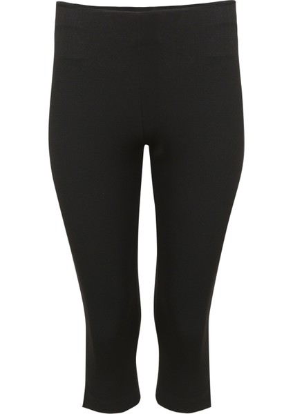 Madrid Streç Yandan Fermuarlı Siyah Kapri Pantolon