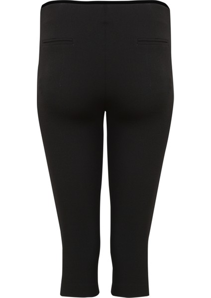 Madrid Streç Yandan Fermuarlı Siyah Kapri Pantolon fiyatları