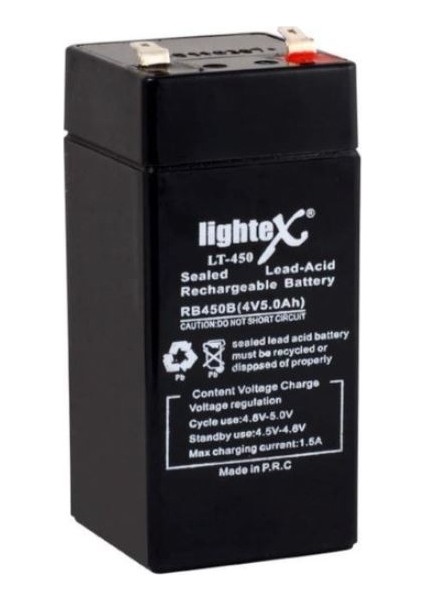 Lıghtex LT-450 4 Volt - 5 Amper Kuru Akü (Işıldak Aküsü) (K246)