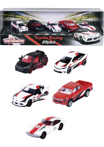 1/64 Ölçek Toyota Racing Beşli Set 212053189 / Toyota Corolla Altis - Toyota Grmn Yaris - Toyota gr Supra Sz-R - Toyota Hilux Revo - Toyota 2000 Gt